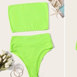 SHEIN neon green bikini set